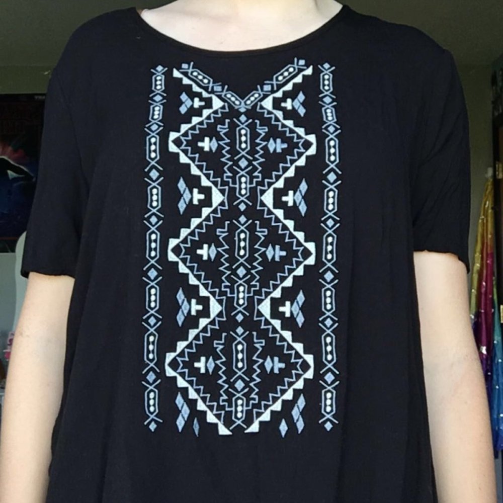 Love, Fire patterned short sleeve t-shirt